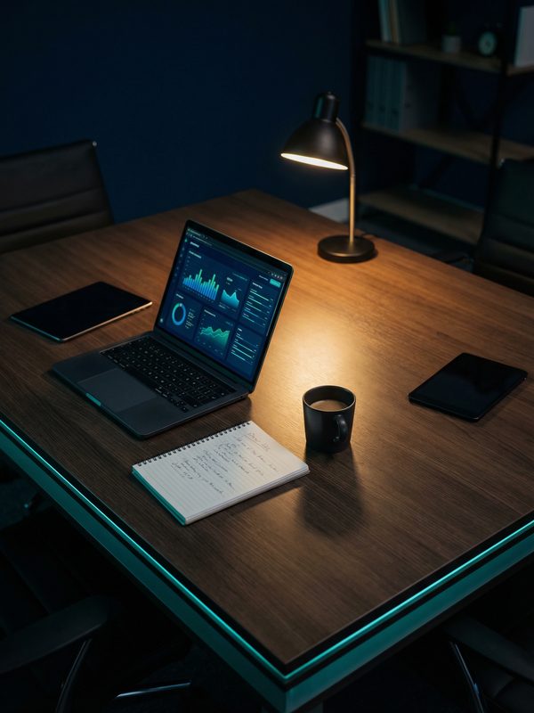 The same desk — calm now, one connected view instead of many